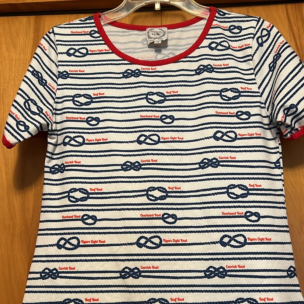 Boating Season Striped Nautical Dress with Knot Pattern Size XS